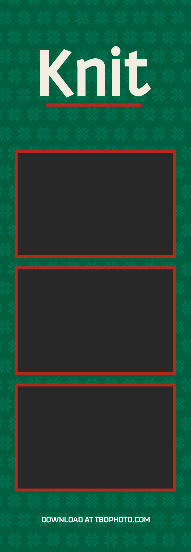 Knit photo strip template